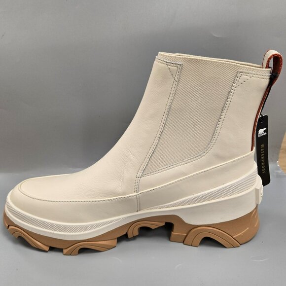 SOREL Brex Chelsea Boot Pull On Ankle Bootie Natural Sea Salt Leather Size 10 - Picture 3 of 13